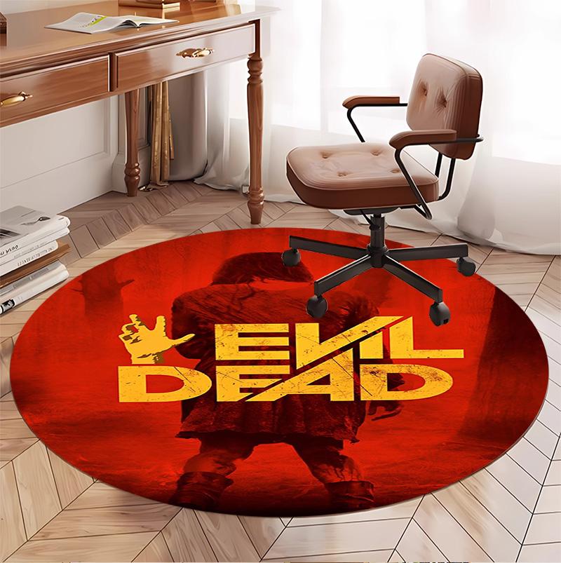 The Evil Dead Pattern Round Rug, Indoor/Outdoor Mat, for Picnic, Gameroom, Bedroom, Office, Living Room, Home Decor Carpet, Birthday Gift