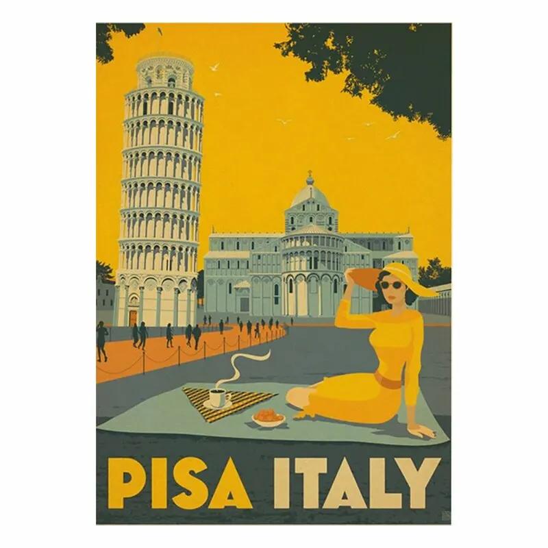 Винтажные металлические таблички с городами и пейзажами для путешествий Италия Япония Таиланд Таити Ретро-постеры для декора дома, бара, паба, клуба