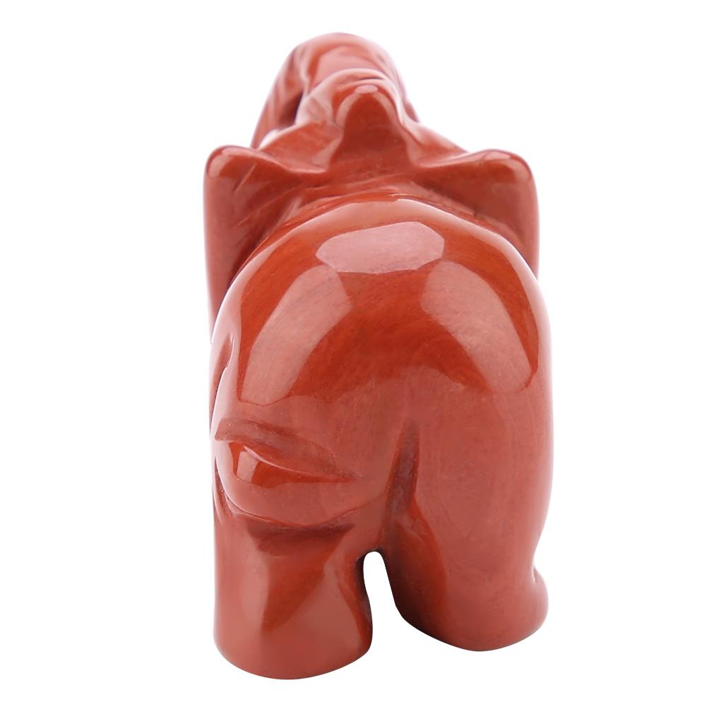 1.5inch Natural Stone Carved Elephant Crystal Figurine Home Decoration Furnishing Article (#06)