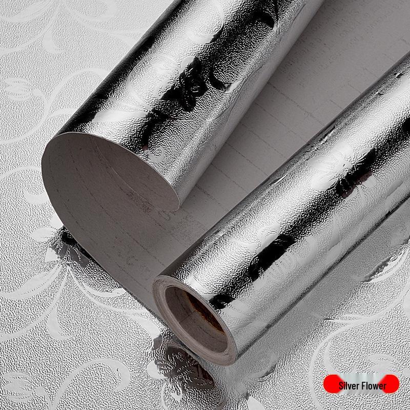 Oil-Proof Waterproof Self-Adhesive Kitchen Stickers: Moisture & Heat Resistant Tin Foil Wallpaper.