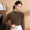 Women Bottoming Tops DE Velvet Self-Heating Thermal Top Half High Collar Long Sleeve Slim Fit Base Layer Shirt