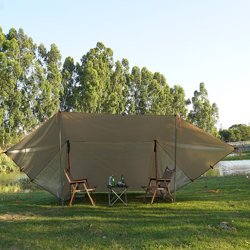 Кемпинговая палатка, брезент, устойчивый к ультрафиолетовому излучению, лагерь, 19 точек подвешивания, солнцезащитный козырек для выживания, открытый водонепроницаемый сверхлегкий солнцезащитный козырек для треккинга, пешего туризма, пляжа