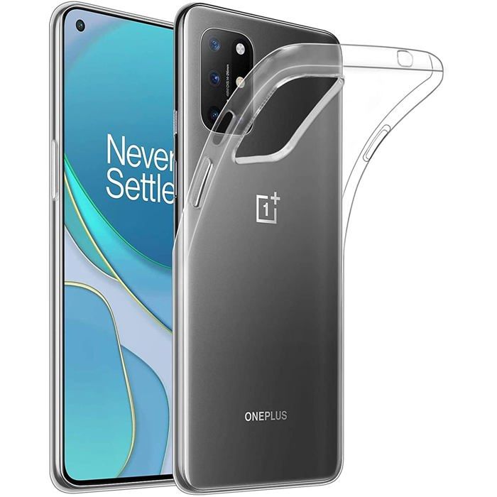 Coque et tour de cou pour OnePlus 8T - TPU Souple Transparent Cordon Noir réglable Phonillico®