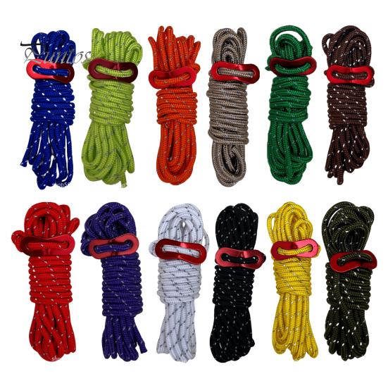 Ветрозащитная веревка для наружного применения Сверхлегкий шнур для палатки с регулятором натяжения Износостойкая суперпрочная на растяжение Светоотражающая веревка для кемпинга