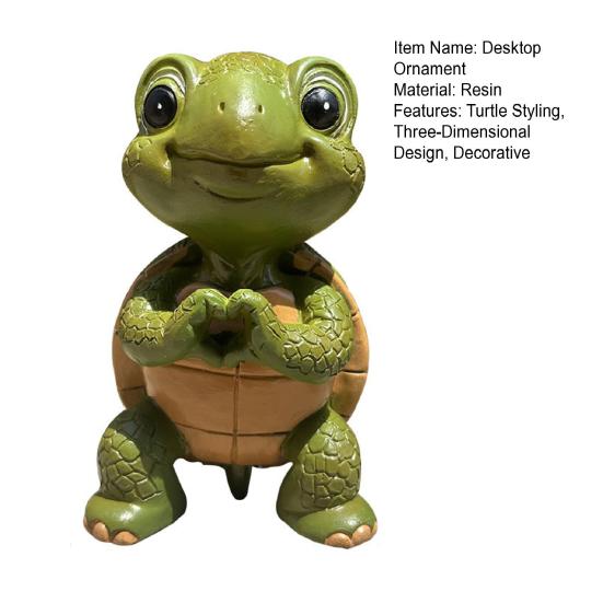 Настольный орнамент Heart-to-Heart Черепаха Смоляный декор 3D Фигурка Черепахи Гостиная Спальня Садовое украшение