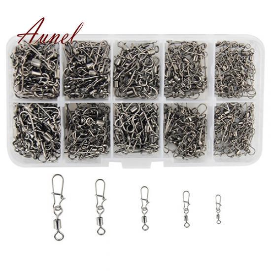 Модный 210 шт. подвижный вертлюг с быстрым замком, шарикоподшипник, соединитель для рыбалки, поворотная застежка