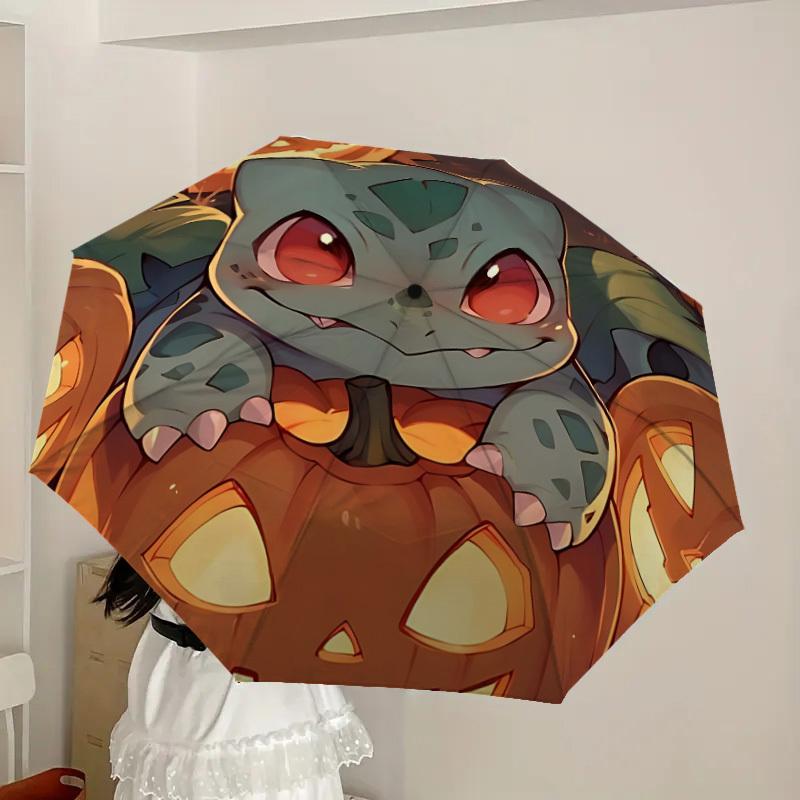 1pc Halloween, Pokémon [Automatic Folding Umbrella] Durable Iron Frame & Rod, Portable Folding, All Seasons, Home Travel Outdoor, Makes a Great Holida