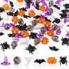 50/100Pcs Halloween Mini Acrylic Ornaments Skull Head Witch Hat Pumpkin Table Scatter for Halloween Party Home Decoration Crafts