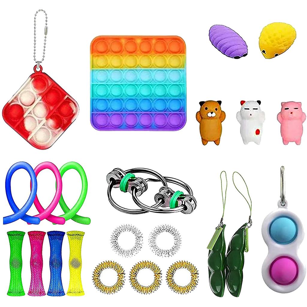 Набор сенсорных игрушек для снятия стресса, сенсорные игрушки с нажимным пузырем для детей и взрослых
