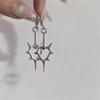 2pcs Punk Rock Hollow Thorns Love Heart Pendant Hoop Earrings for Women Men, Lover Fashion Cool Rivets Spike Earings Jewelry