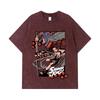 Стиранные футболки 275 г/м² 100% Хлопок Shaman King V1 Принт Унисекс Футболка из плотного хлопка