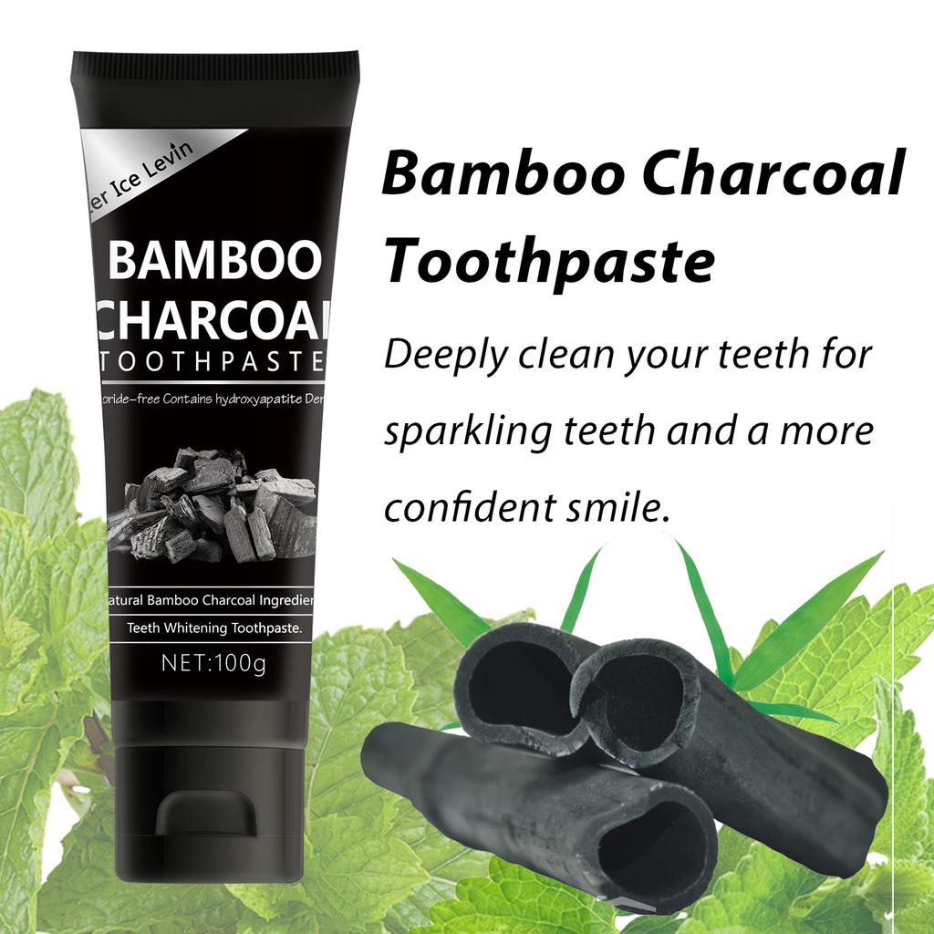 100g Bamboo Charcoal Toothpaste Deep Clean Dispel Smoke Stains Whitening The Black Toothpaste Oral Health Care