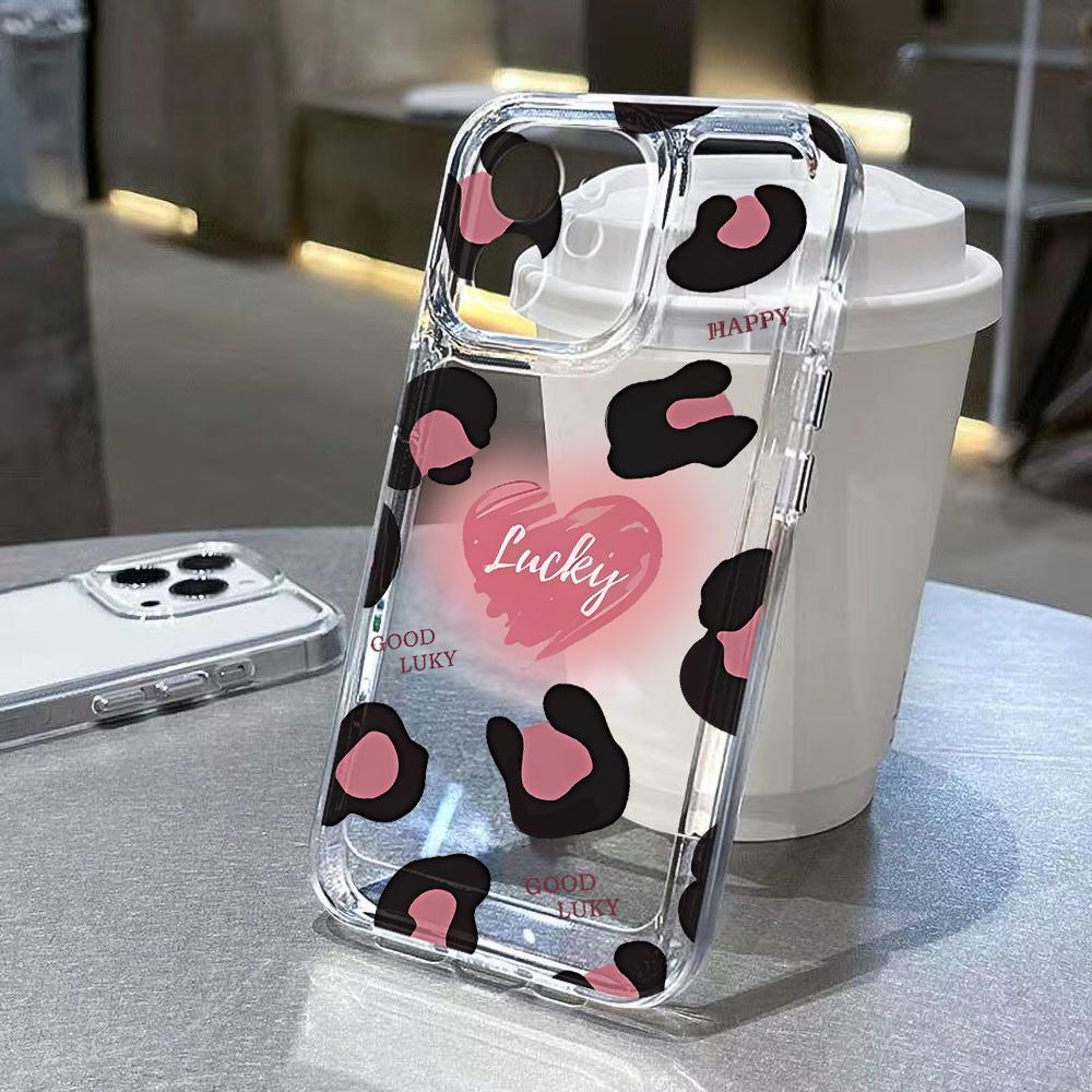 Fashion Leopard Pattern Stars Clear Phone Case For iPhone 17 16 15 14 13 12 11 15 Plus Pro Max X XR XS Max 16e 17 Air Soft Cover