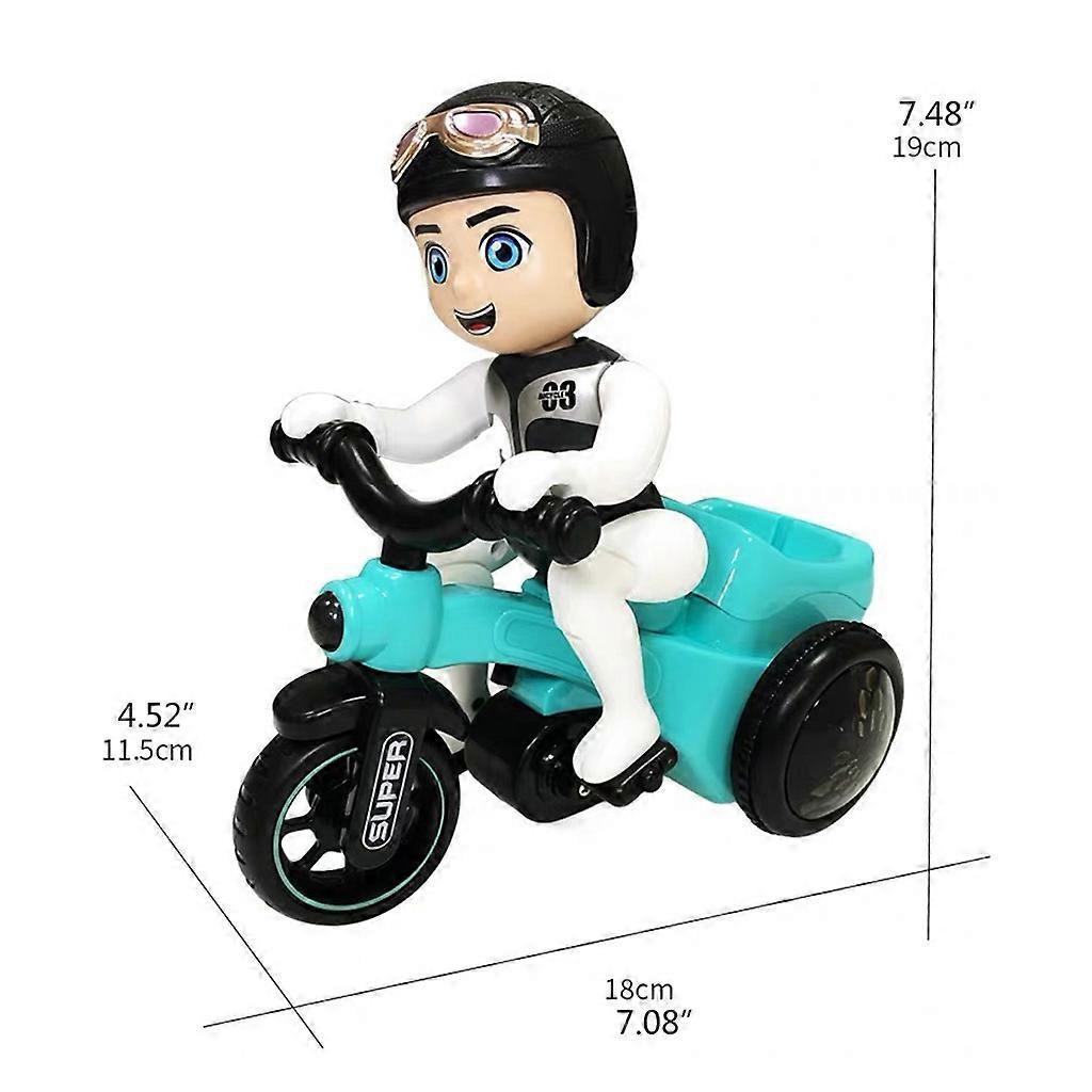Electric Mini Car Toy Stunt Bike Toy for Kindergarten Interactive Learning Toy with Music Funny Gift for Activity Center Orange