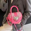 Pink Heart Shaped Girl Heart Handheld Bag New Trendy and Fashionable Design for a Small Crowd Crossbody Bag Korean Popular