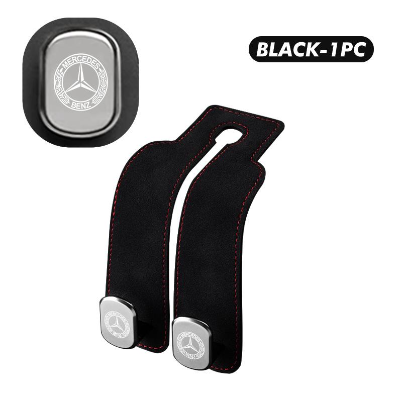 BFE3 Car Headrest Hook Suede Rear Seat Hanging Dual Hook Storage Rack Accessories For Benz Exclusive AMG SPRINTER V CLASS VIANO W124