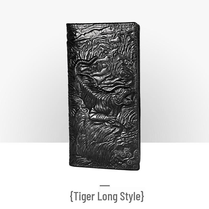 Мужской ретро кошелек из тисненой кожи – длинный, с тиснением под крокодила, с отделениями для нескольких карт и монетницей.