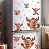 Christmas Window Stickers Holiday Party Cartoon Elk Wall Home Stickers Self-adhesive Refrigerator Cute Stickers
