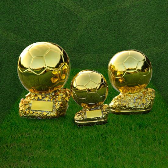 Футбольный трофей из смолы Золотой мяч Приз чемпионата по футболу Коллекционная награда для игрока Футбольное украшение для фанатов Подарочный стол Декор для книжной полки
