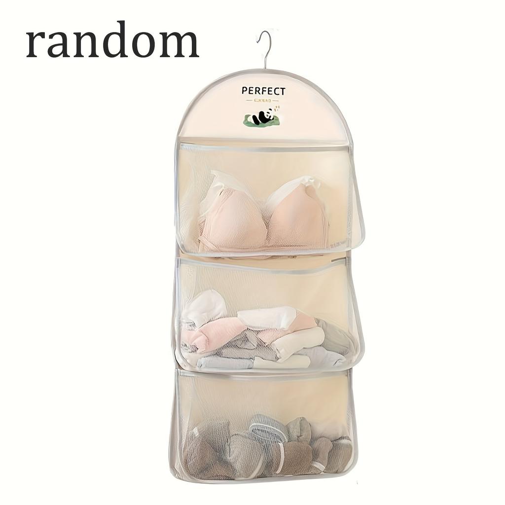 Подвесной сетчатый органайзер из дышащего полиэстера для хранения нижнего белья, носков, с несколькими отделениями, подвесной органайзер на дверь для шкафа