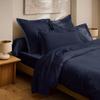"Prestige" Fitted Sheet 100% Combed Cotton Sateen 120 Threads/cm² Pure Cotton - Prestige Velvet Blue - 160 X 200 Cm 30 Cm Pocket
