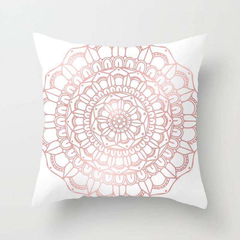 Popular Pink Marble Geometric Series Pillowcases, Home Fabric Sofa Cushion Covers