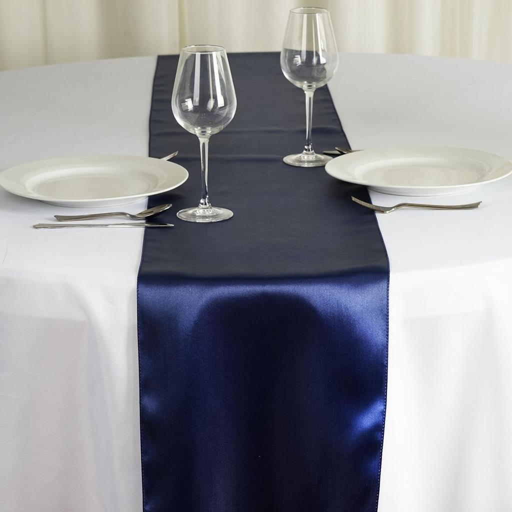 Pack of 4 Satin 12 X 108 inch Luxury Satin Table Runner, Perfect for Weddings, Holiday Dining, Banquets, Parties, & Events, Formal Dining & Home
