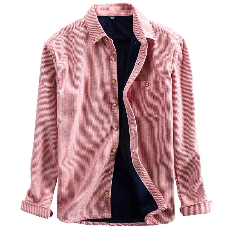 Зимняя толстая рубашка, мужская фланелевая рубашка с длинным рукавом, теплая полосатая рубашка, мужские топы высокого качества, одежда