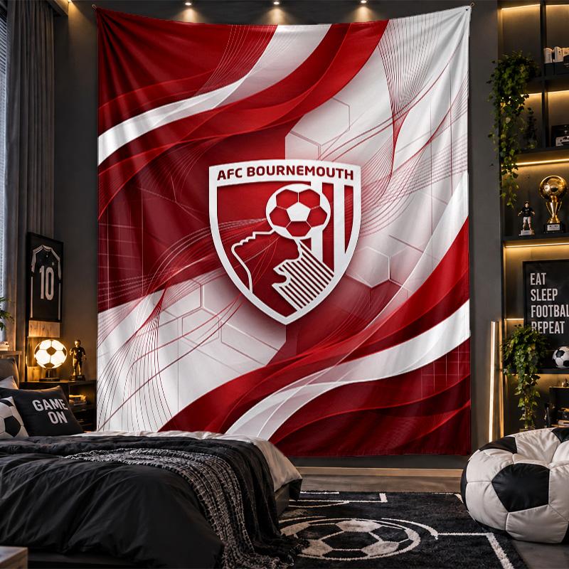 Wall Hanging Tapestry Bournemouth Football Print Cloth for Living Room Bedroom Home Decor