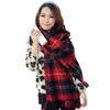 Plaid Scarf Women's Autumn and Winter Campus Style New Tassel Warm Jacquard Couple Color Plaid Shawl
