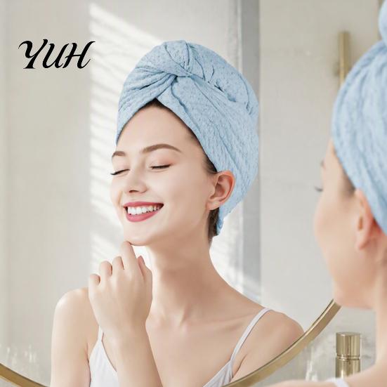 Shower Accessories for Long Hair Microfiber Towel Wrap Women, Fast Drying Waffle Turban Care Gifts Women Wraps, Large Absorbent Thick Anti Frizz