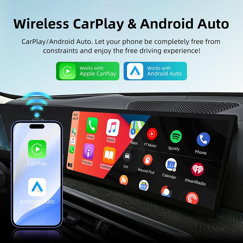 Android 13 ANYFAR Android Auto Беспроводной CarPlay AI ТВ-бокс QCM6125 8-ядерный Разделенный экран 8 ГБ 128 ГБ Для Netflix Play Store