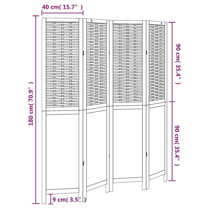 VidaXL Room Divider 4 Panels, Room Separator, Privacy Screen, Living Room Bedroom Screen, White Wood 358722