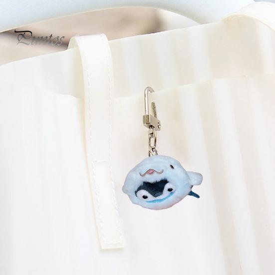 Keychain Pendant Decorative Plush Stuffed No Odor Stainless Chain Bag Decoration Soft Touch Whale Penguin Seal Keychain Plush Doll Car Decor Stuff