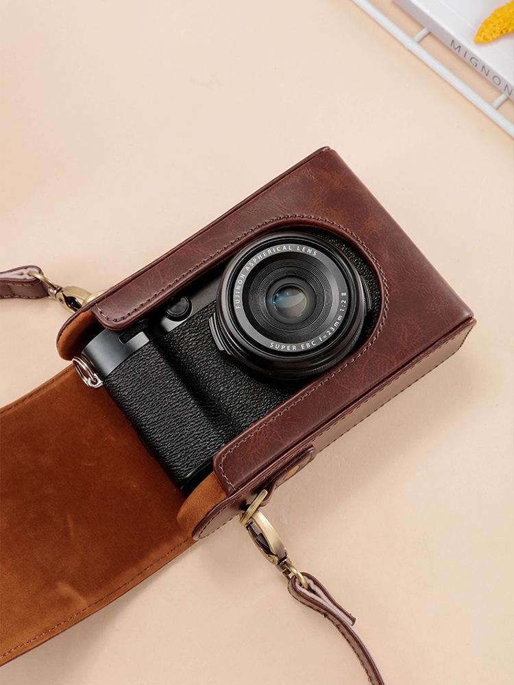 Кожаная сумка для камеры серии Fujifilm X100 для X100VI, X100, X100S, X100T, X100F, X100V - Защитный чехол