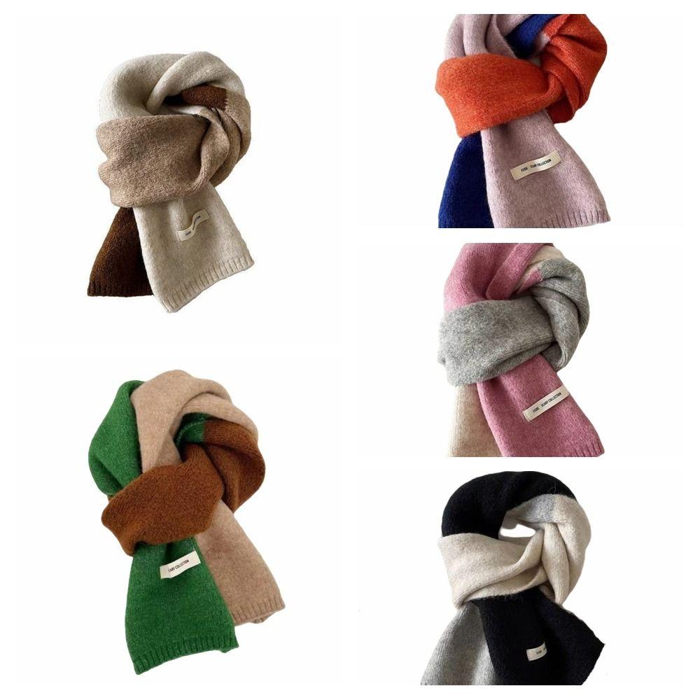Wraps Patchwork Color Scarf Neckwarmer Winter Neck Scarf Soft Cashmere Shawl Female/Girls