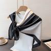 Geometric Simple Color Matching Satin Simulation Silk Printing Large Square Scarf Silk Scarf Shawl Headscarf Neck Protection Scarf
