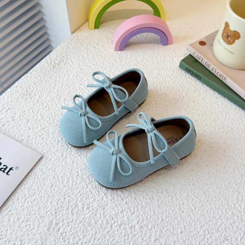 Детские мокасины с двойными бантами, туфли принцессы для девочек, однотонные конфетные цвета, с круглым носком, 2025 новинка, детская танцевальная обувь, обувь для выступлений, мягкая подошва