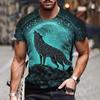 Футболка с изображением волка для мужчин, короткий рукав, анималистичный принт, 3D, повседневная уличная мужская футболка, свободная футболка для мужчин, винтажная одежда, футболки для мужчин