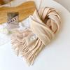 Solid Color Imitation Cashmere Scarf Women's Metal Standard Shawl Women's High-grade Relaxation Camel-colored Warm Scarf