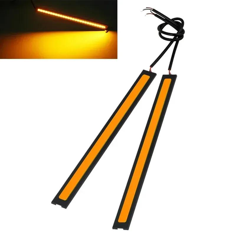 2PC 12V Super Bright LED Car COB Lights DRL Fog Driving Running Lamp Waterproof Car COB LED Light Yellow Red Blue Ice Blue Light