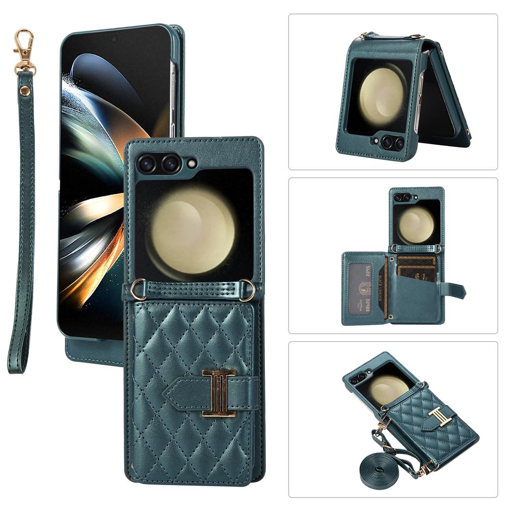 Чехол-кошелек через плечо для телефона Samsung Galaxy Z Flip 5 4 3 Flip5 Z Fold 3 4 5 S23 S22 Ultra A13 A14 A54 A24 A52 с кожаным чехлом и подставкой для карт