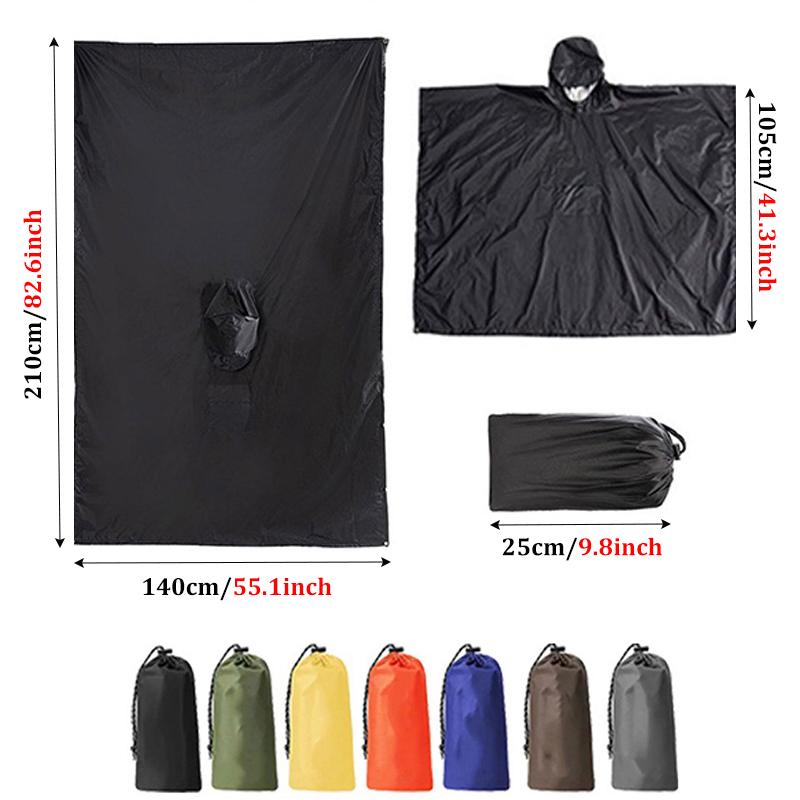 3 в 1 дождевик с капюшоном для езды на велосипеде, мотоцикле, велоспорте, водонепроницаемый дождевик-пончо для кемпинга, пешего туризма, палатка для путешествий, дождевик, палатка для путешествий