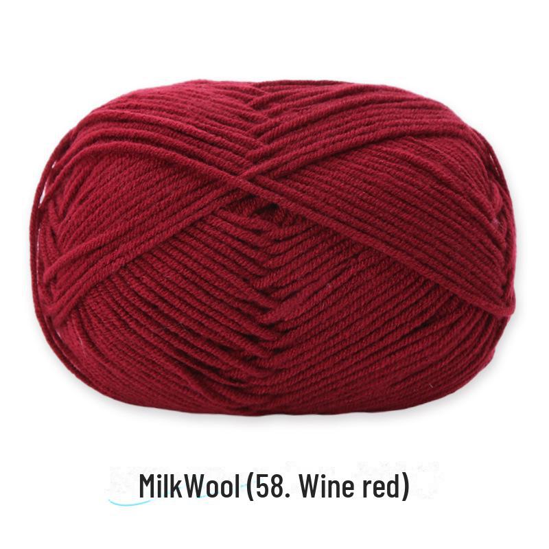 4-Strand Combed Milk Cotton Yarn Ball for DIY Crochet: Doll Making & Baby Sweater/Scarf Kit
