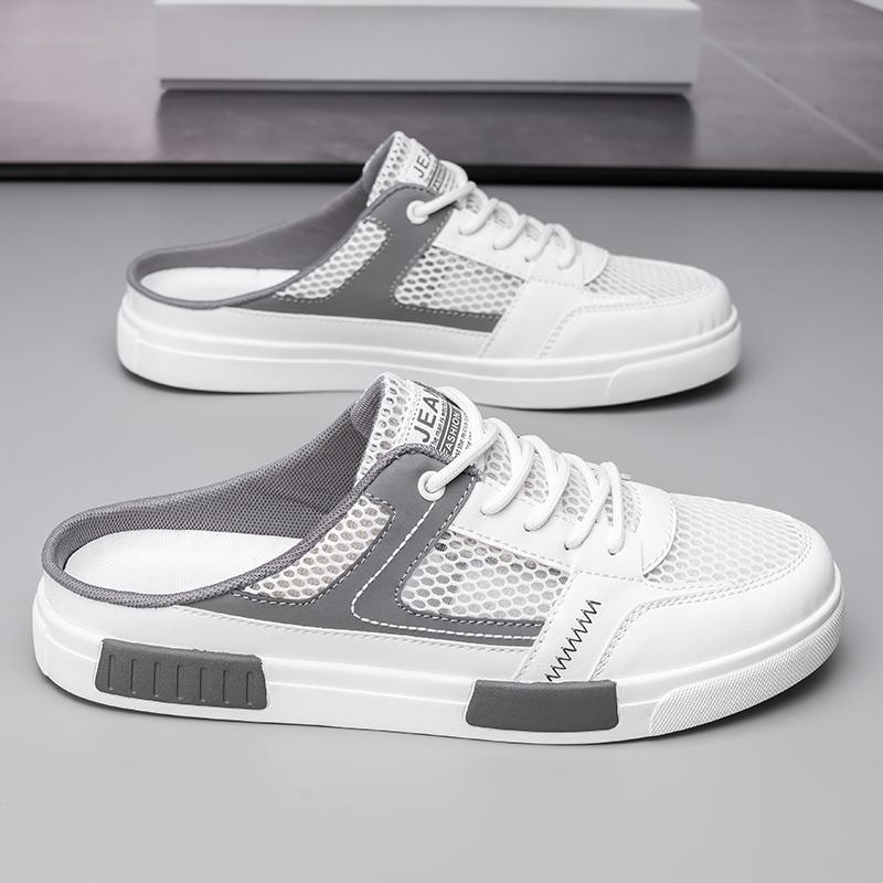 Мужские кроссовки, летние сетчатые дышащие парусиновые туфли, кроссовки, мужские сетчатые лоферы без шнуровки, мужская повседневная прогулочная обувь