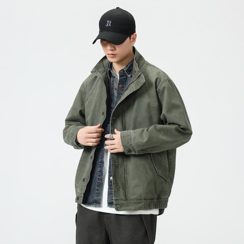 American Retro Denim Jacket Men'S Loose Large Size Jacket Versatile Casual Top Trendy Brand