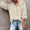 Solid Color Loose Long Sleeve Casual Buttons Sweater Hoodie
