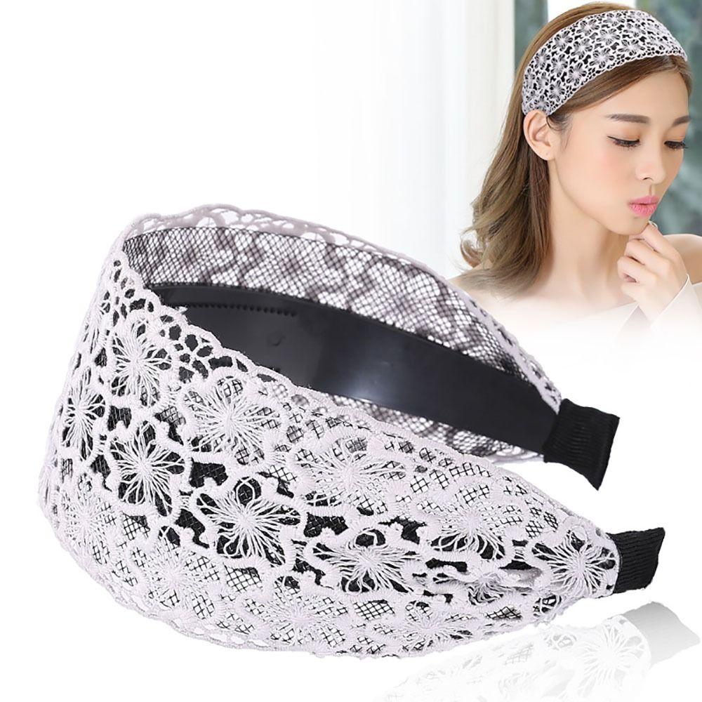 Toothed Non-slip Hairbands Hair Accessories Lace Turban Exquisite Hair Hoop
