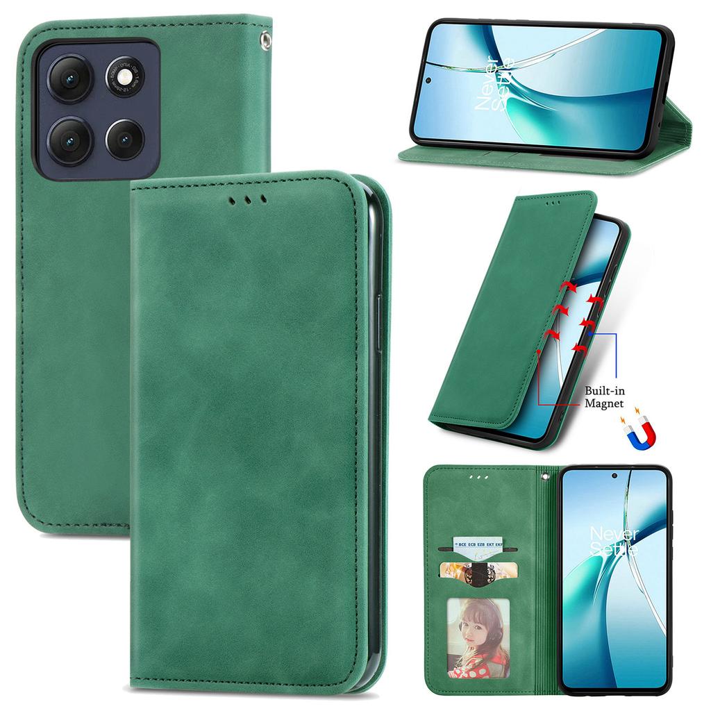 For Motorola Moto G86 Power 5G Leather Case with Card Holder Magnetic Absorption Phone Cover