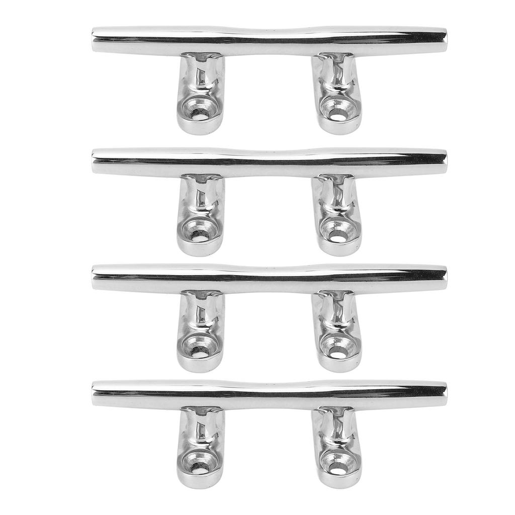 4PCS 4in Dock Cleat 316 Stainless Steel High Polished Boat Mooring Cleat for Yacht Ship Marine Desk